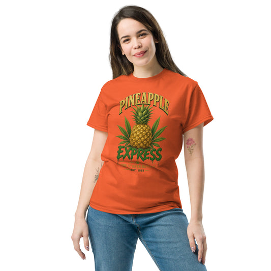 Pineapple Express T-Shirt — orange classic tee, front view