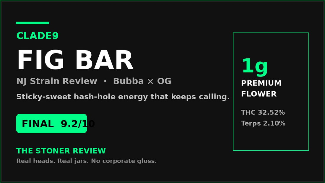 Clade9 Fig Bar NJ strain review — sticky sweet Bubba OG hash-hole energy | The Stoner Review