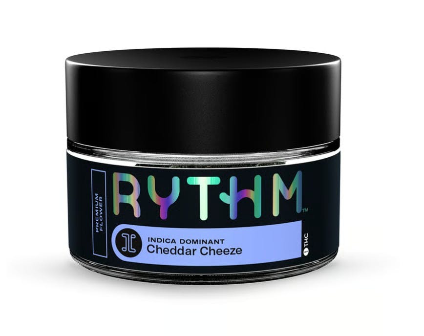 Cheddar Cheeze by RYTHM flower — funky savory indica-dominant hybrid — The Stoner Review