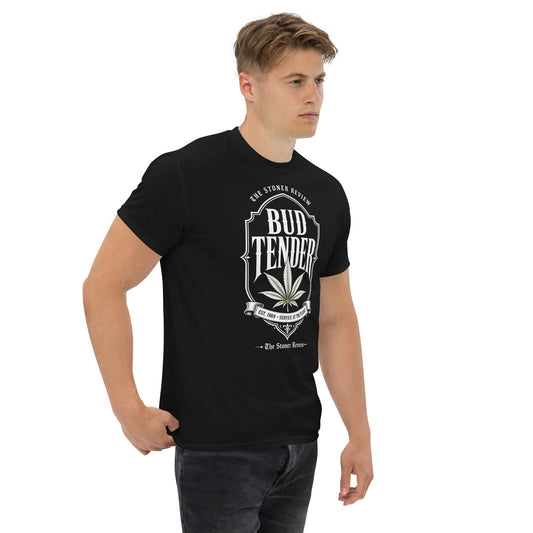 Bud Tender Badge Tee — black classic tee, right view